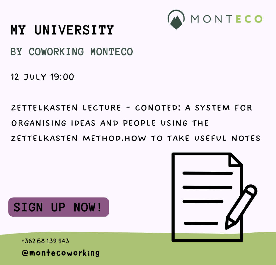 Zettelkasten Lecture - Conoted: A system for organising ideas and people using the Zettelkasten method. How to take useful notes.