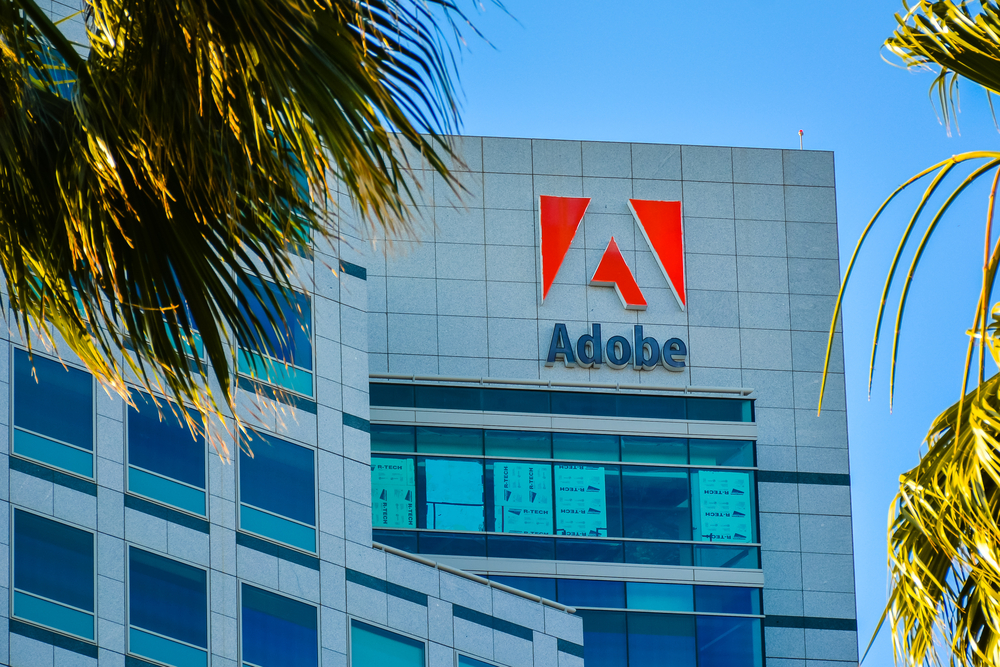 Adobe building with palm trees