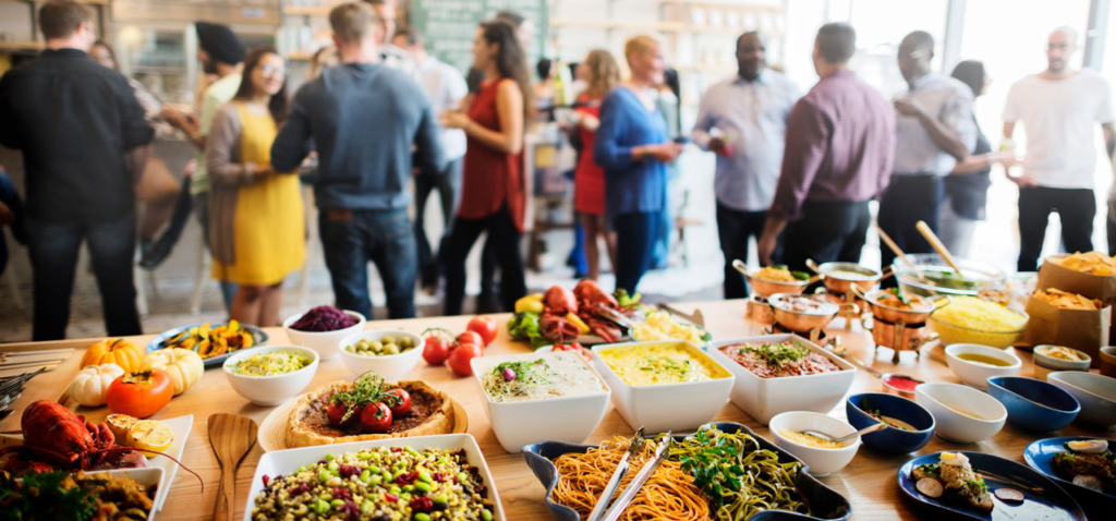 a table full of food