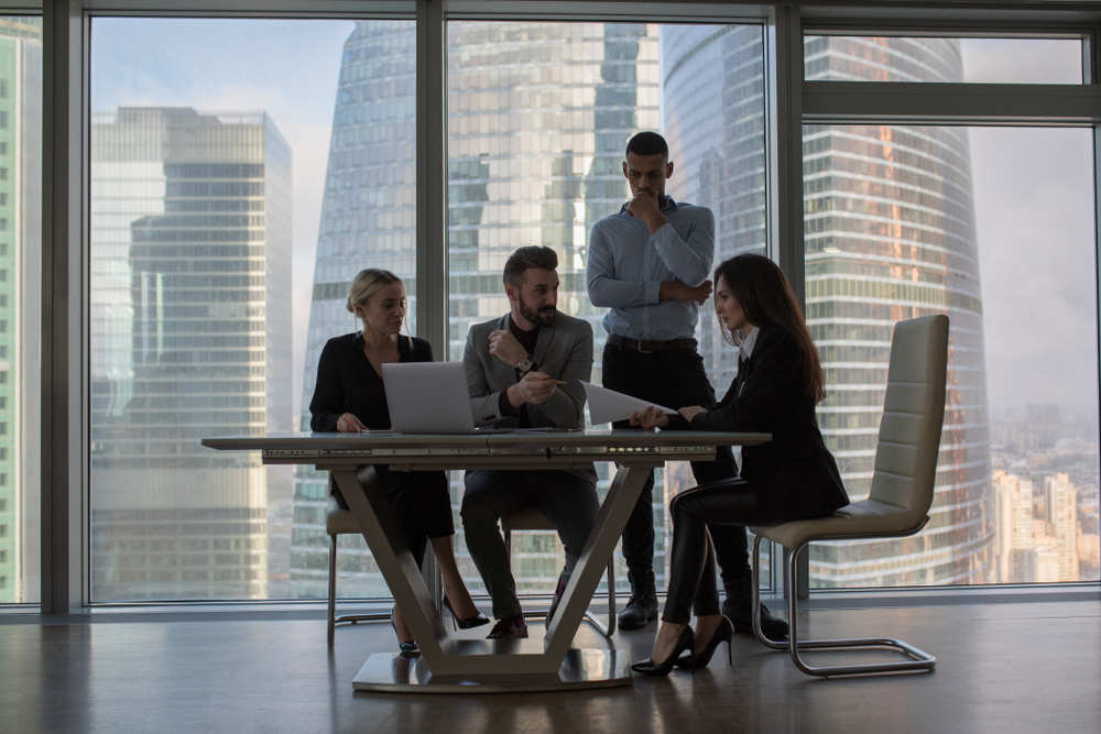 How to find commercial office space for rent Business meeting in modern office