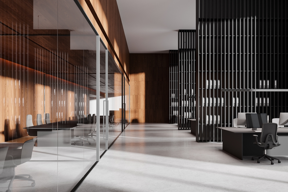 How to find commercial office space for rent Modern office with glass and wood