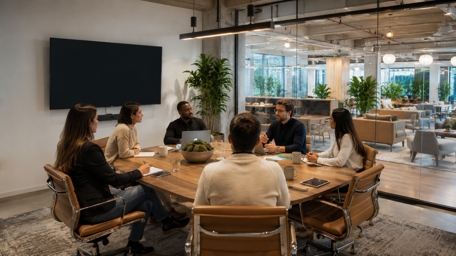 A workshop underway in a fully-equipped coworking meeting room in Budva