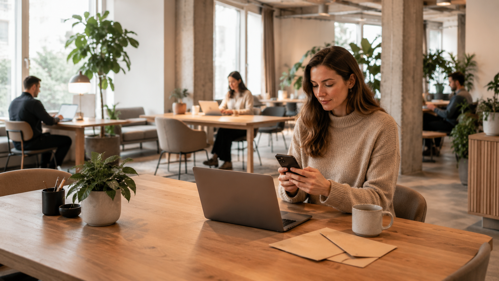 Remote worker reviewing scanned business mail from a virtual office on a laptop